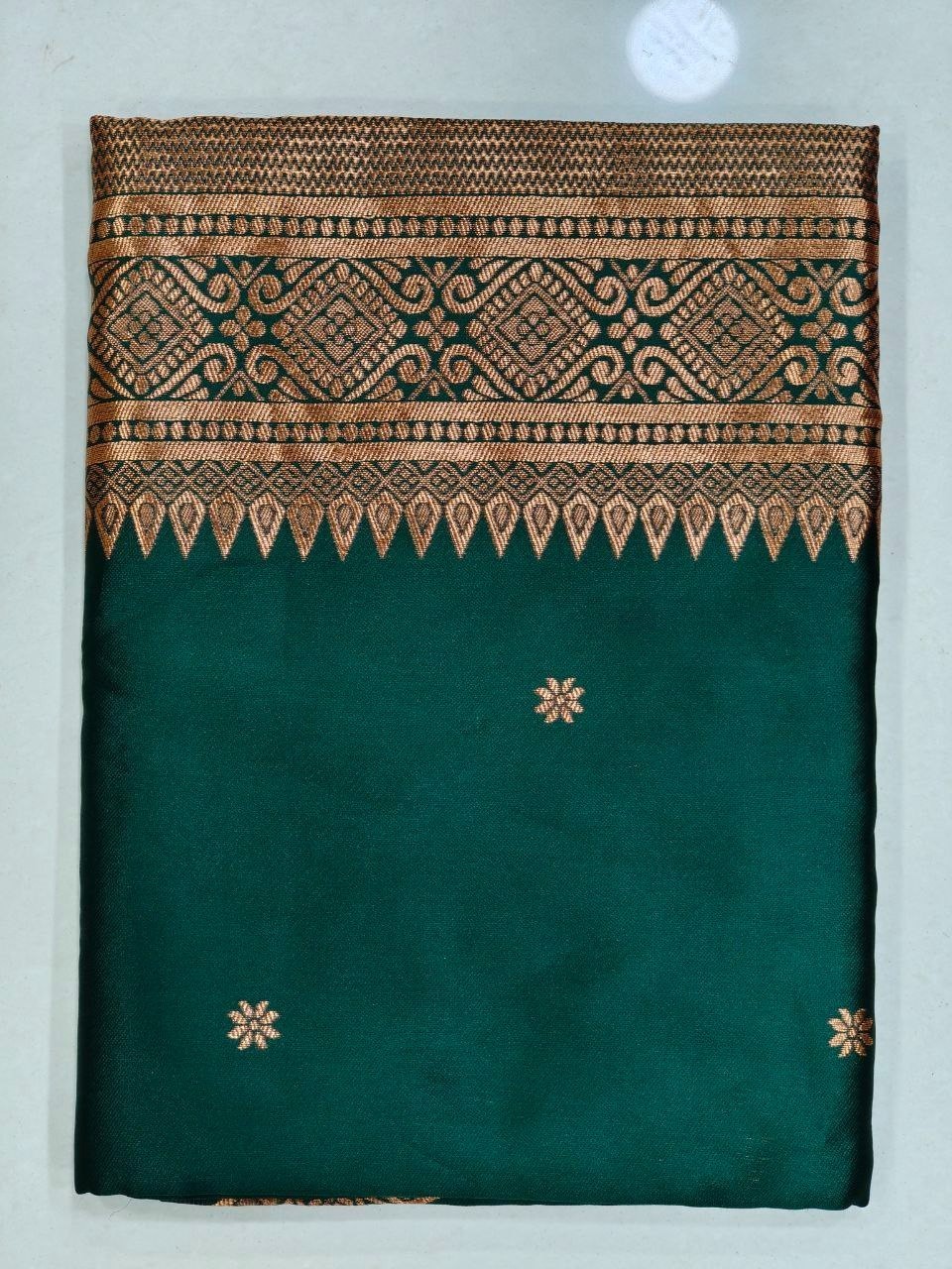 Women Soft Lichi Silk Green Saree With Blouse Indian Designer Wedding Party Wear
