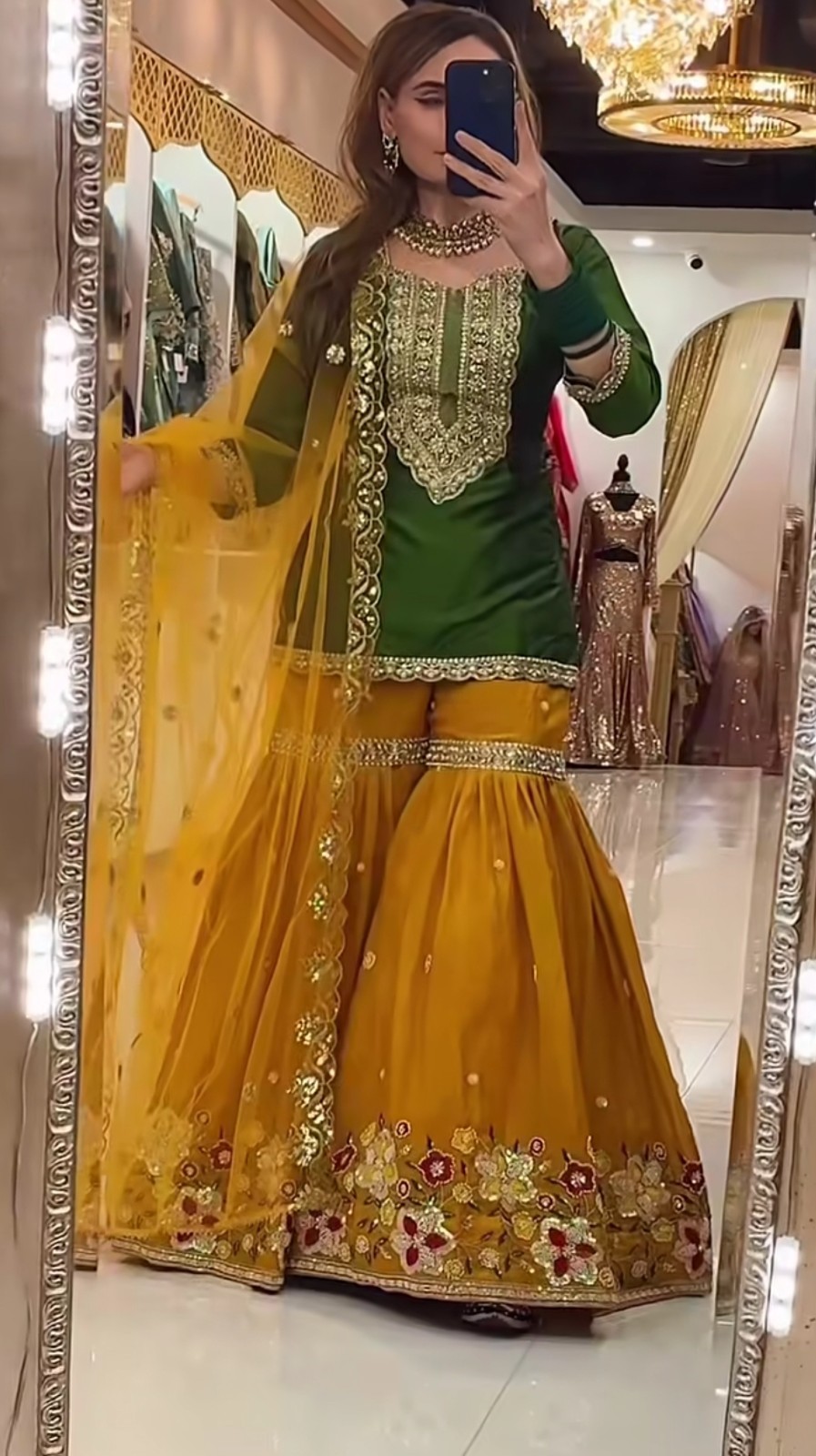 Readymade Designer Stitched Sharara Blouse with Shurg suits Dress For Women