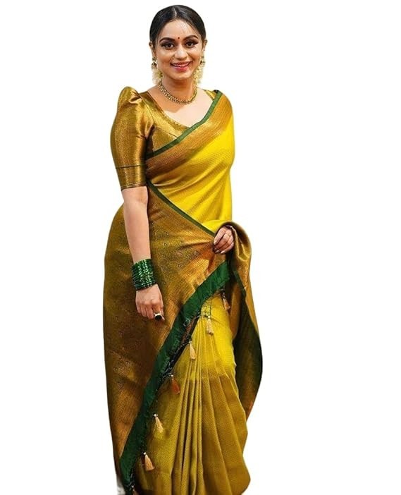 Women’s Banarasi Kanjivaram Art Silk Saree with Blouse Material