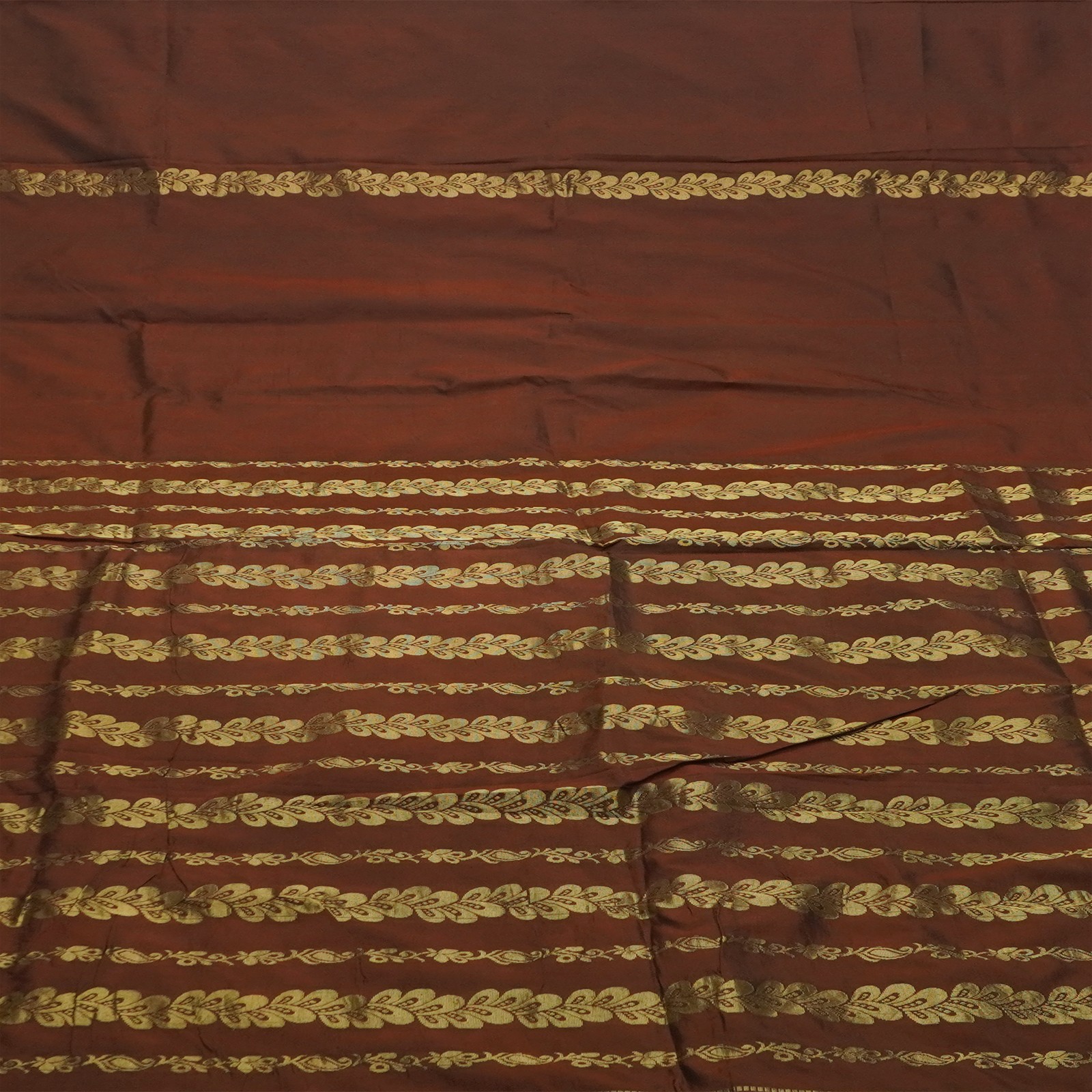 Vintage Brown Sarees Art Silk Zari Handwoven Rich Pallu Sari 6YD Craft Fabric