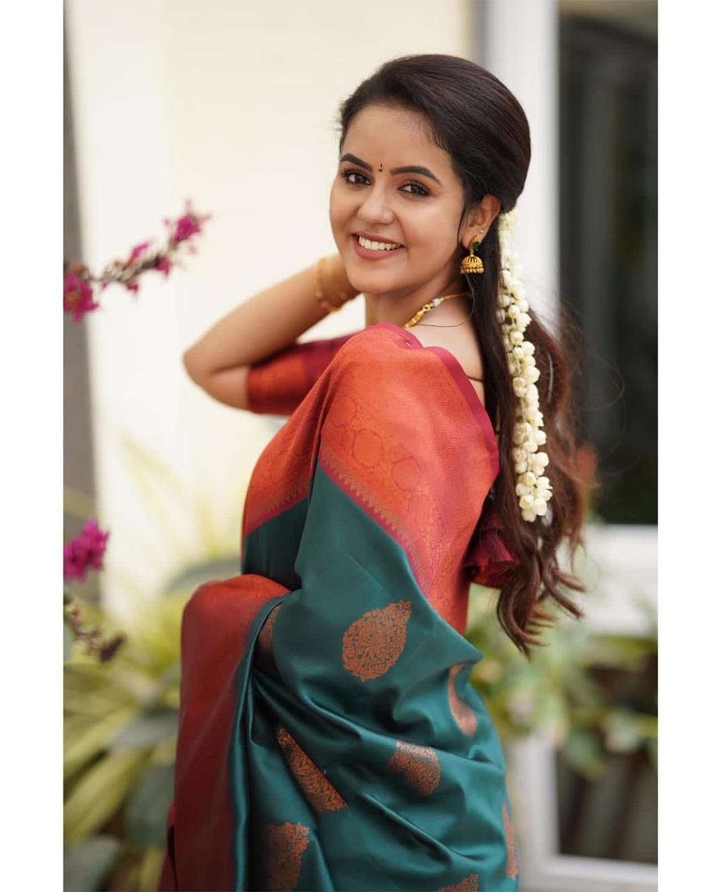 Softy Lichi Silk Saree Jacquard Zari Woven Lightweight Indian Ethnic Sari