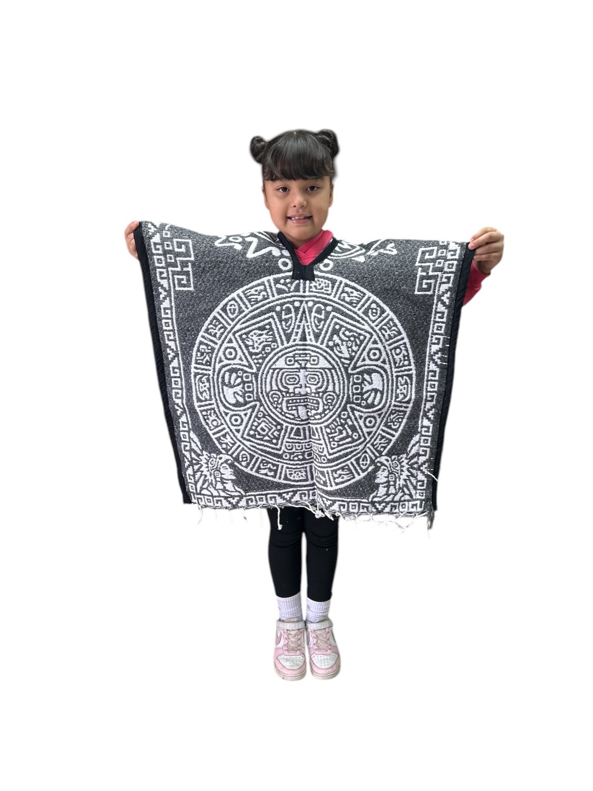 KIDS CALENDARIO PONCHO , UNISEX , BLANKET GABAN , 6-12 YEARS , GRAY