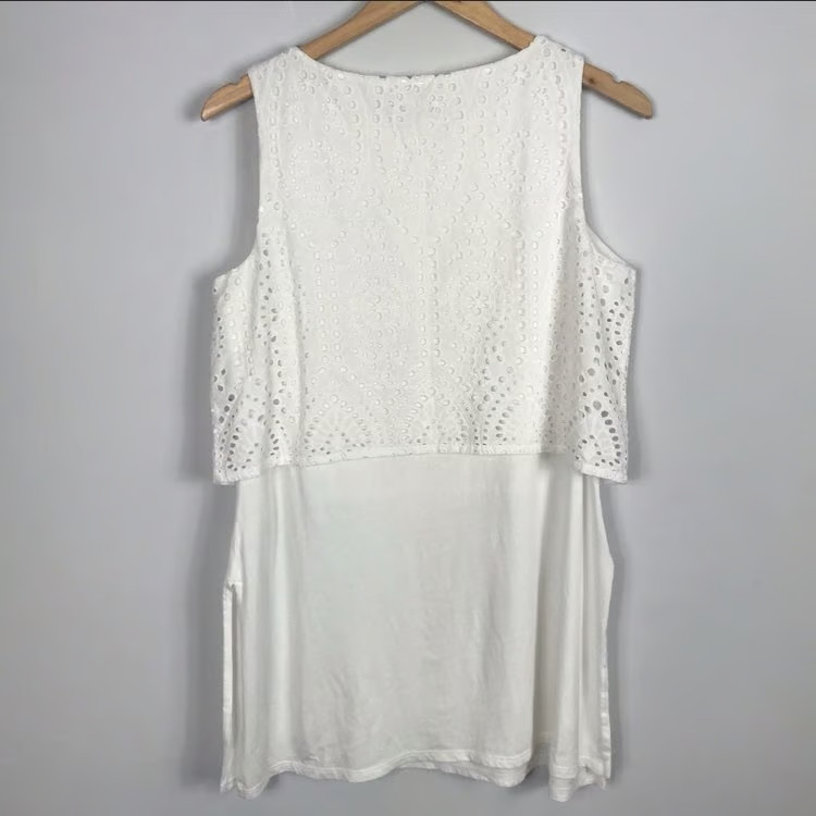 J. Jill | Eyelet Tunic White Tank