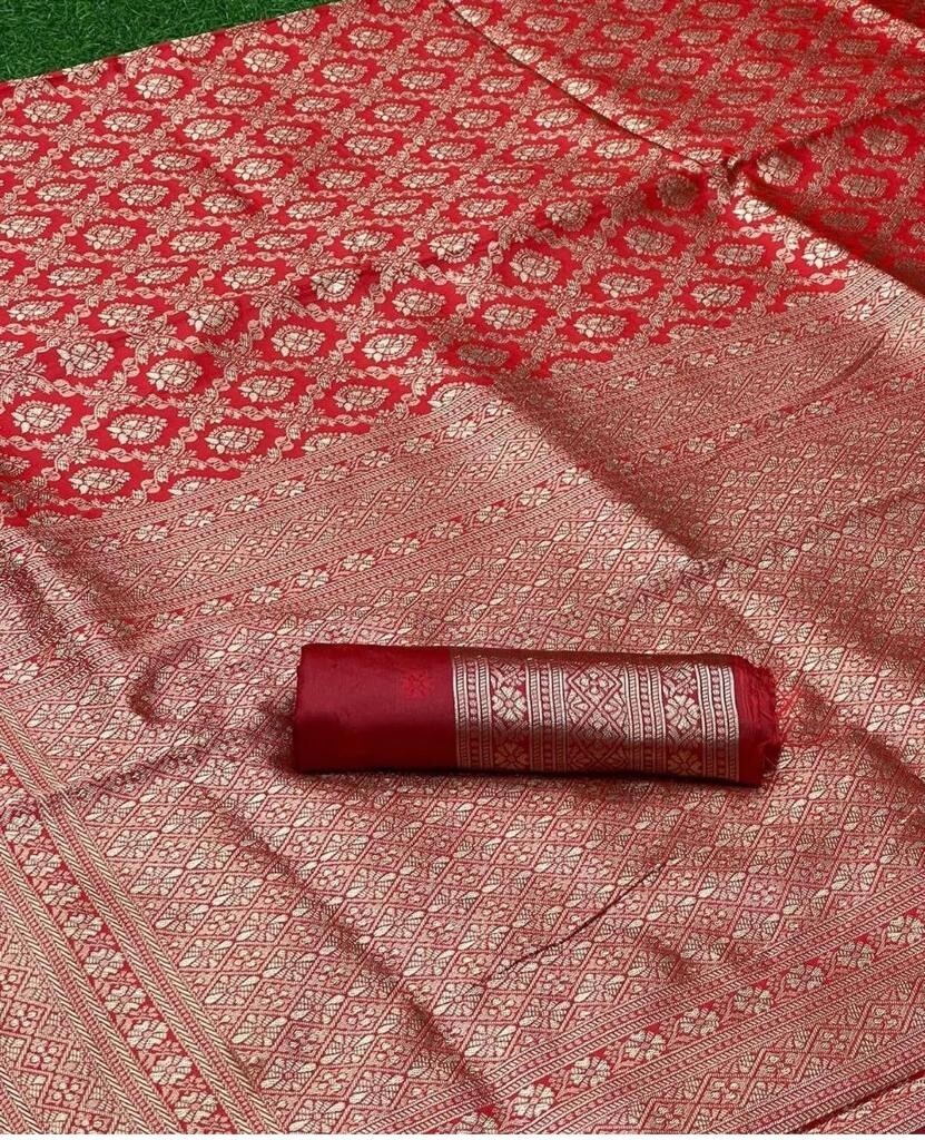 Women’s BANARASI Silk Saree ZARI WEAVING WITH HEAVY BLOUSE INDIAN WEDDING Sari