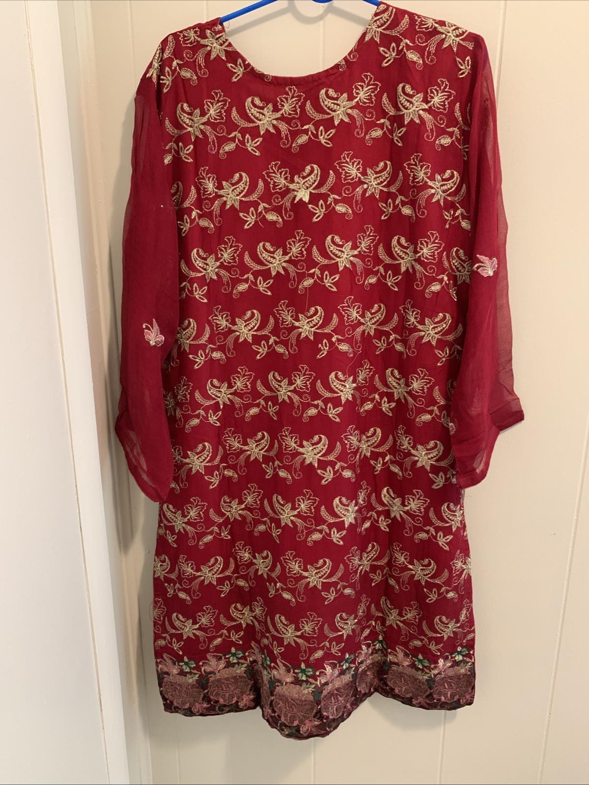 Indian/pakistani Women Shalwar Kameez Dark Red Color Brand New