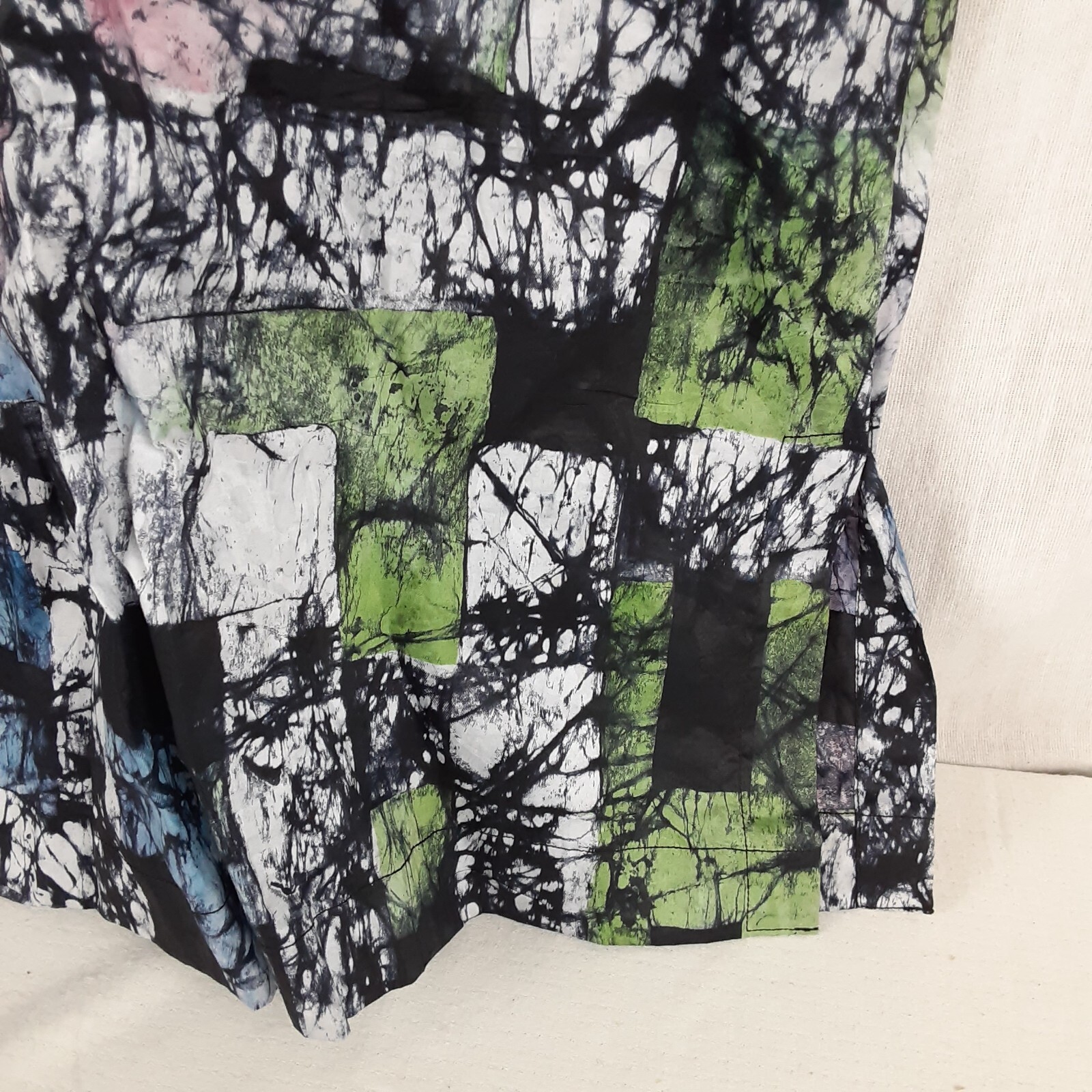 Mazino Made in Nigeria Short Sleeved Isiagu Top Multi Colored Pink Black Green