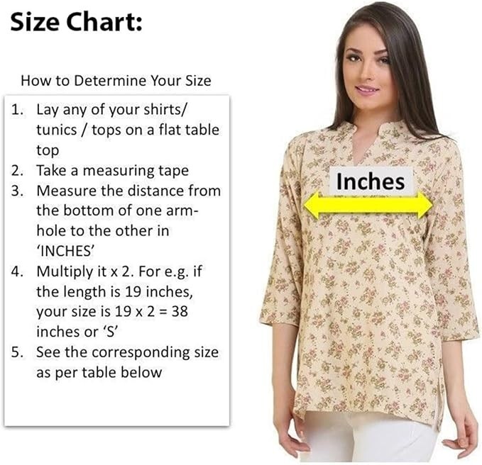 Tunic for Women 100% Cotton Pink Kurti Golden Leaf and Flower Design Round Neck
