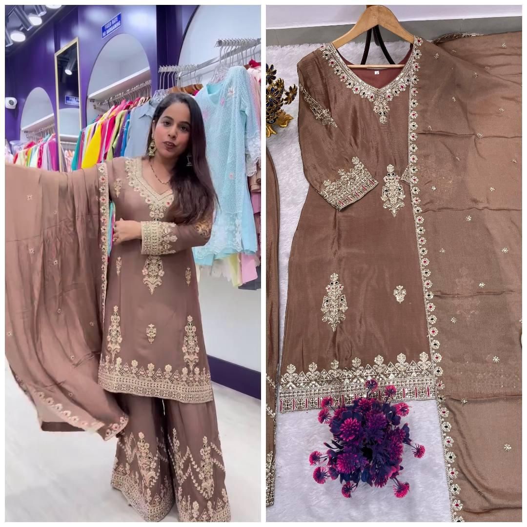 Designer Indian Pakistani top plazzo Bollywood Dress Party Wear Suit wedding
