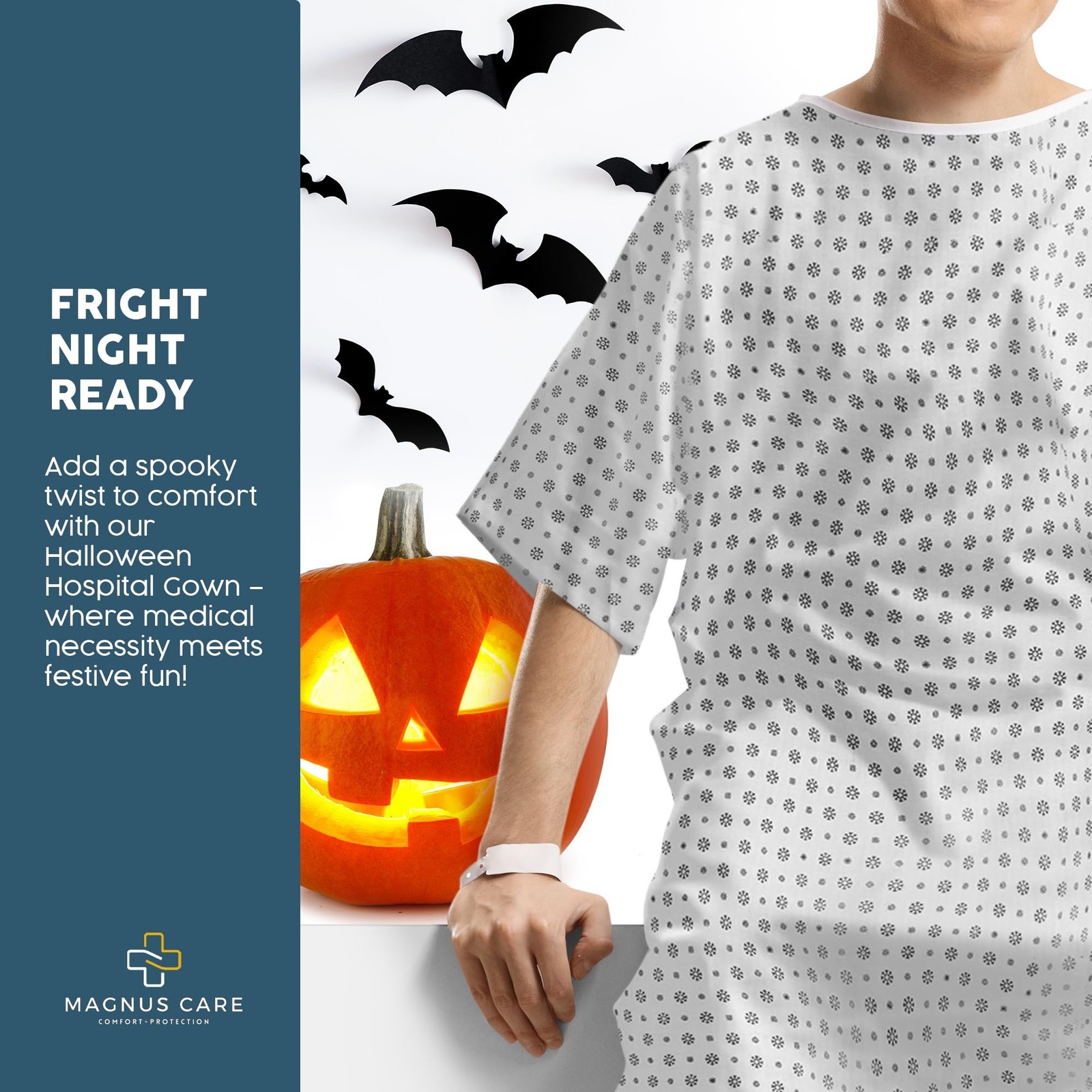 Magnus Care Hospital Gown for Woman & Men, Cotton Blend Fashionable Unisex Pa…