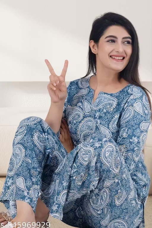 Readymade Rayon Kurta/Kurti Palazzo Set for Women’s Party Festive Outfit Gift
