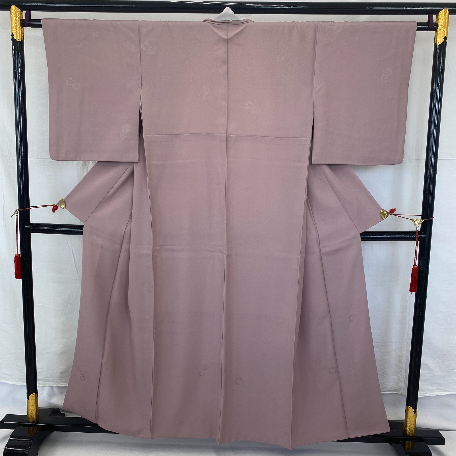 Japanese Vintage Kimono Polyester Purple Traditional Authentic Length 60 in