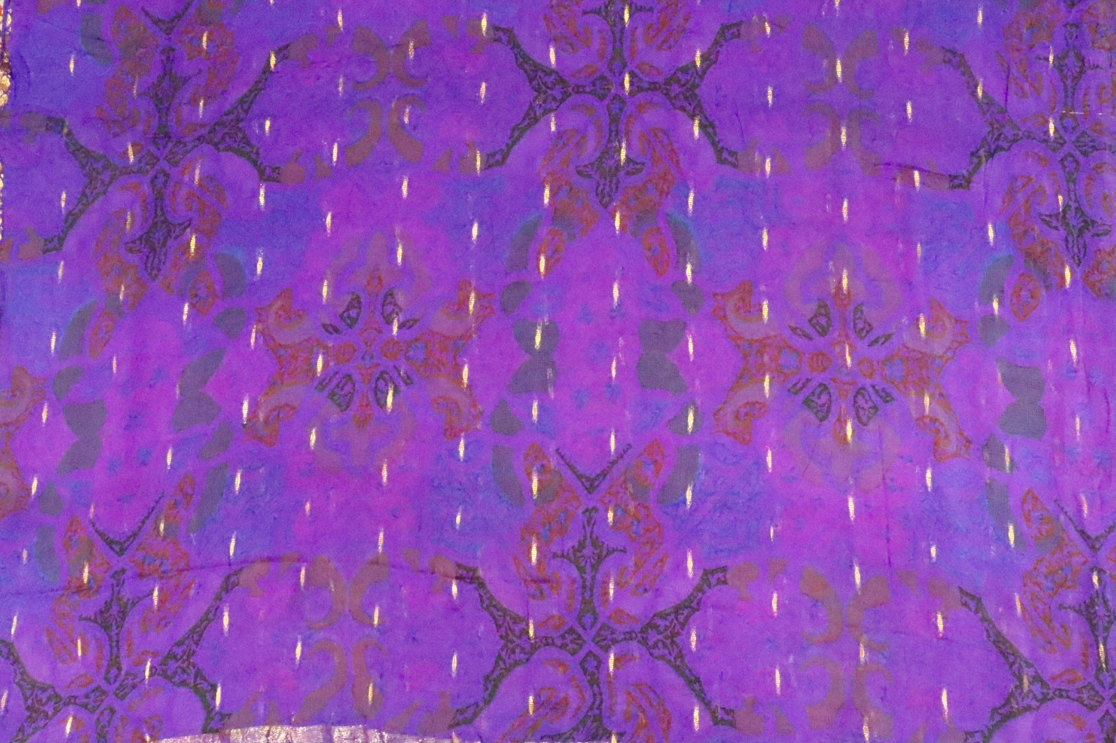 Vintage Chiffon Silk Saree, Lightweight Fabric for DIY & Sewing CS1301