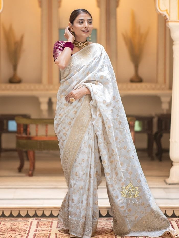 Women’s Pure Kanjivaram Soft Silk Saree With Blouse Piece