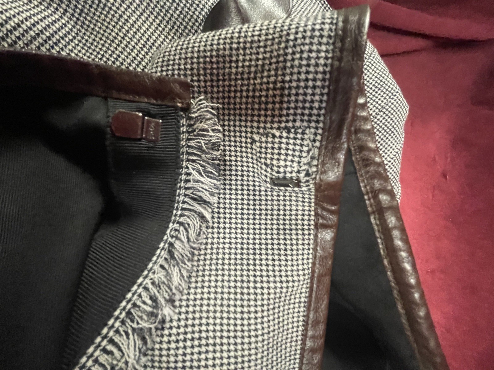 Jean Paul Gaultier Vintage Man Kilt Archival Herringbone Wool Leather 1990s Gray