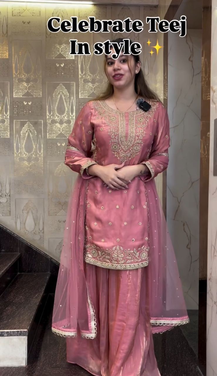 INDIAN SALWAR KAMEEZ PAKISTANI WEDDING PARTY DRESS WEAR BOLLYWOOD SUIT SHARARA