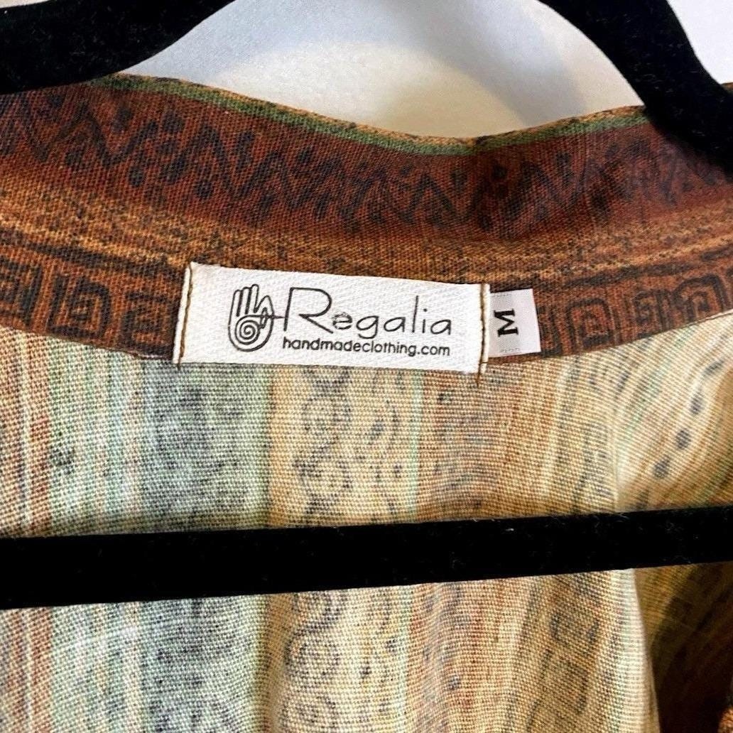 Regalia Medium Handmade Kimono Jacket Boho Art To Wear Lagenlook Africa Tribal