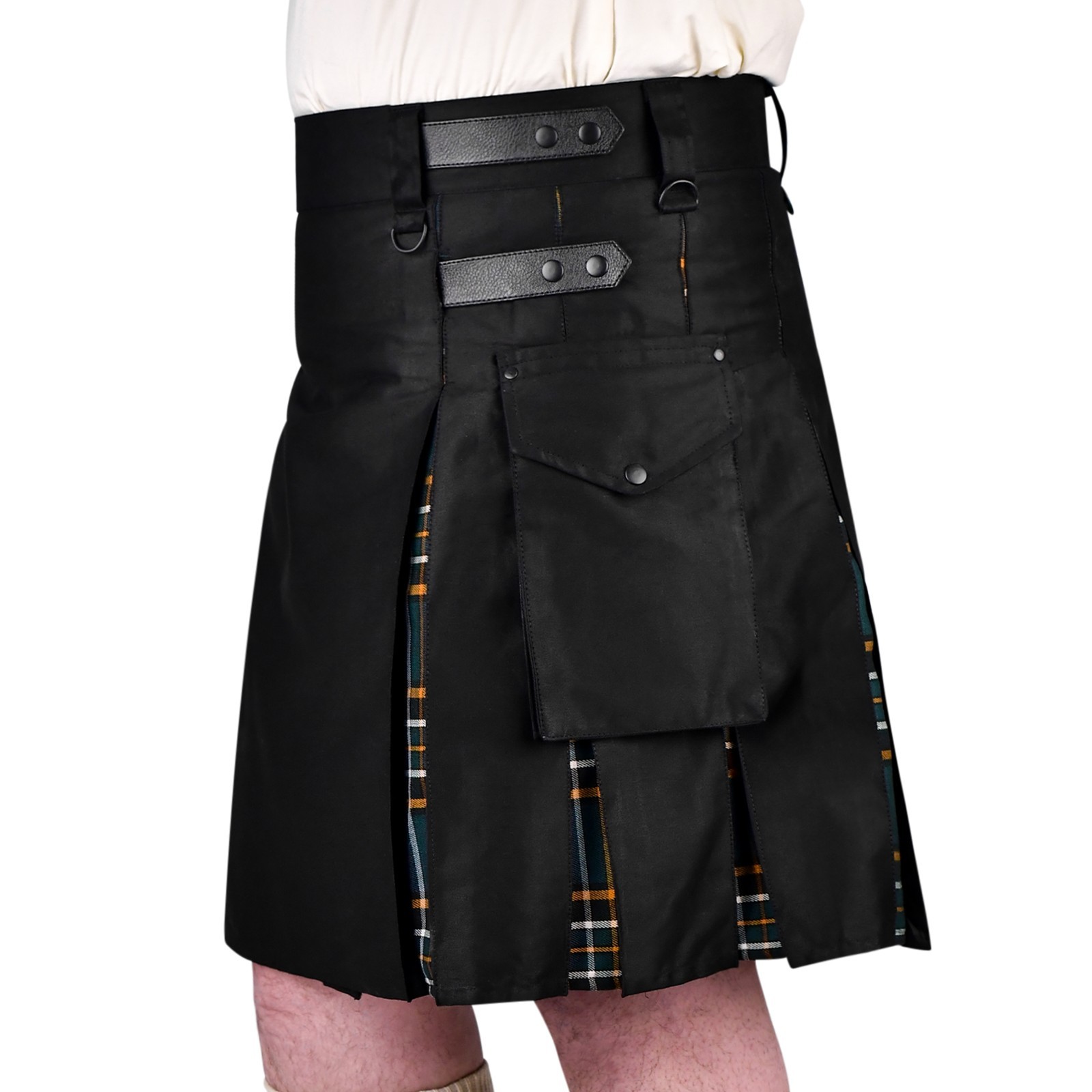 Hybrid Utility Kilts for Men Scottish Traditional Kilt with Flashes Irish