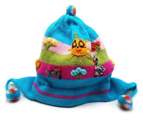 Handmade Chullo for kids – Peruvian Warmer hat for Winter knitting in Woll