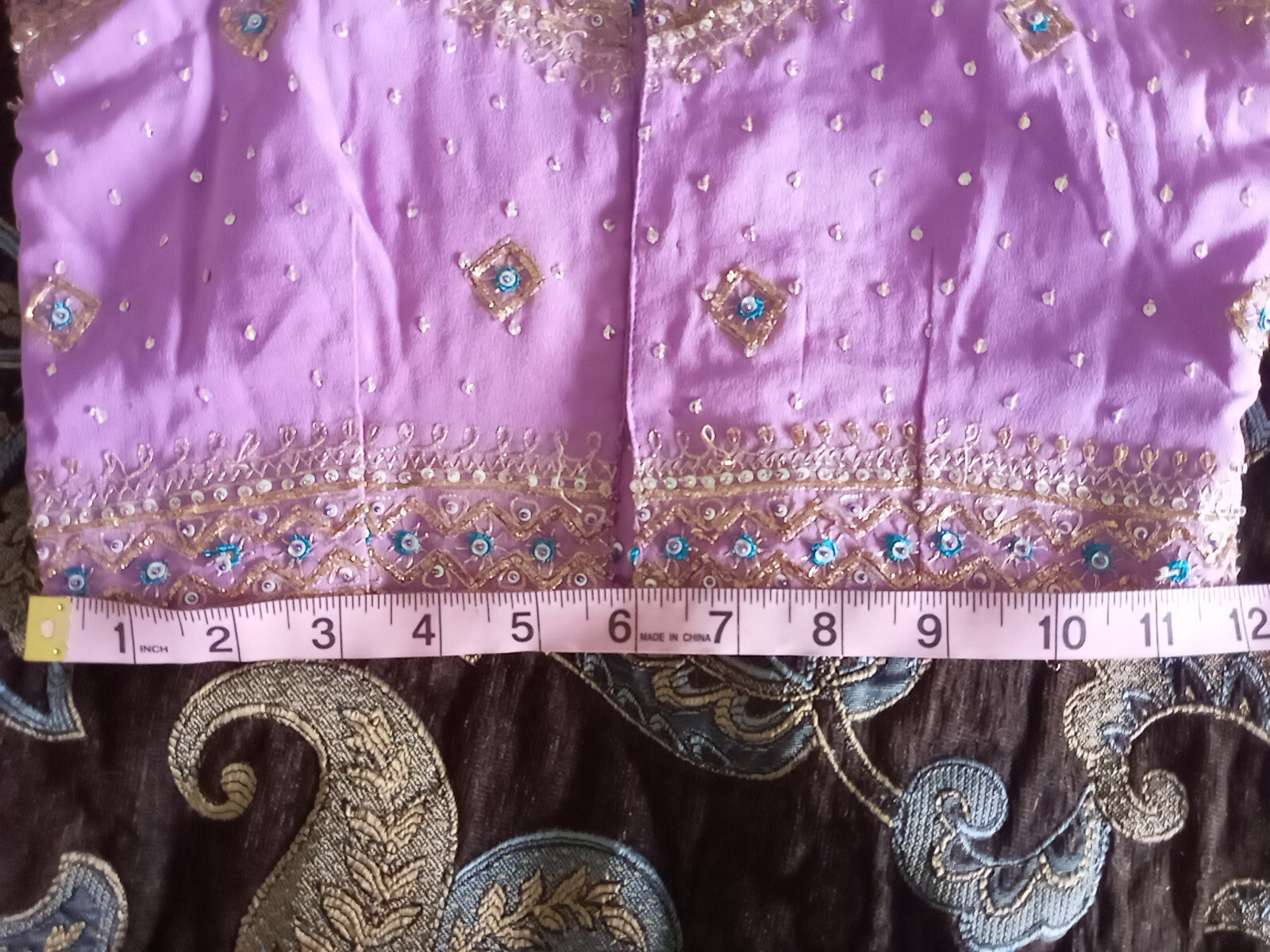 Traditional Indian Womens Saree Blouse Top Bollywood Partywear Lavender pink