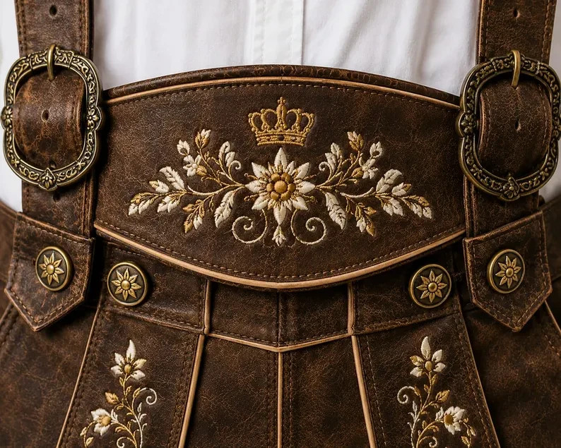 Lederhosen Shorts for Couples, Custom Traditional German Leather Trachten