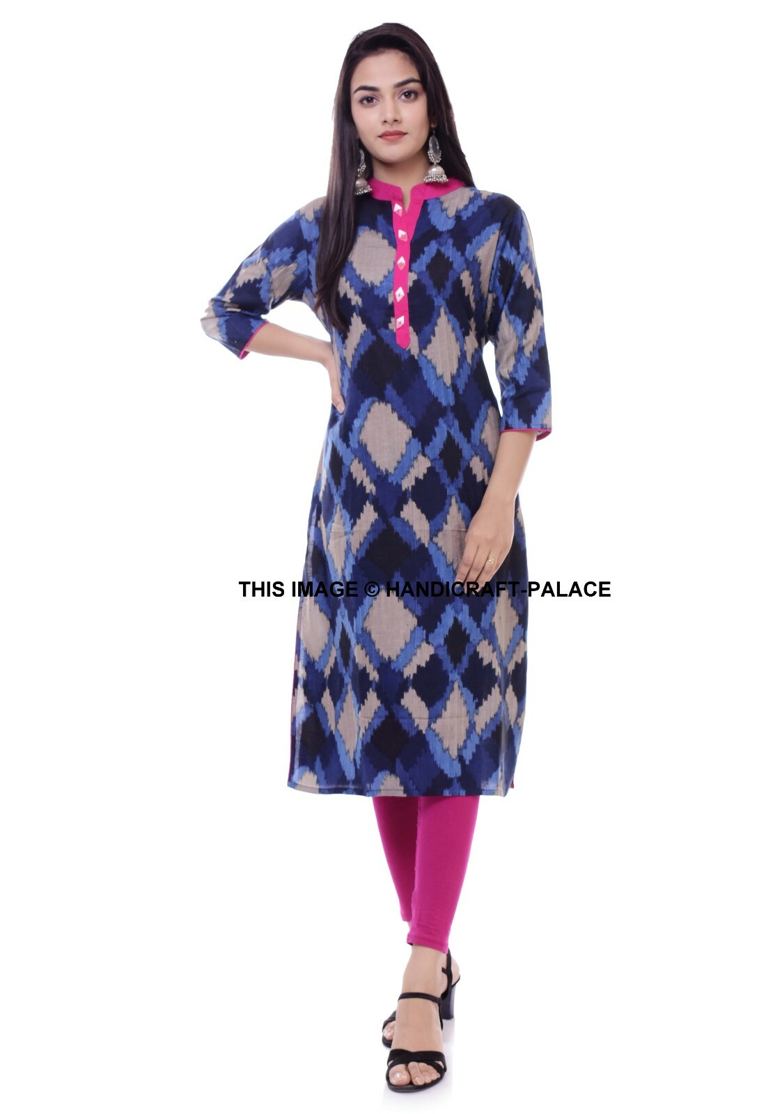 Bollywood Women Indian Cotton Rayon Printed Kurti Kurta Top Tunic Casual Ethnic