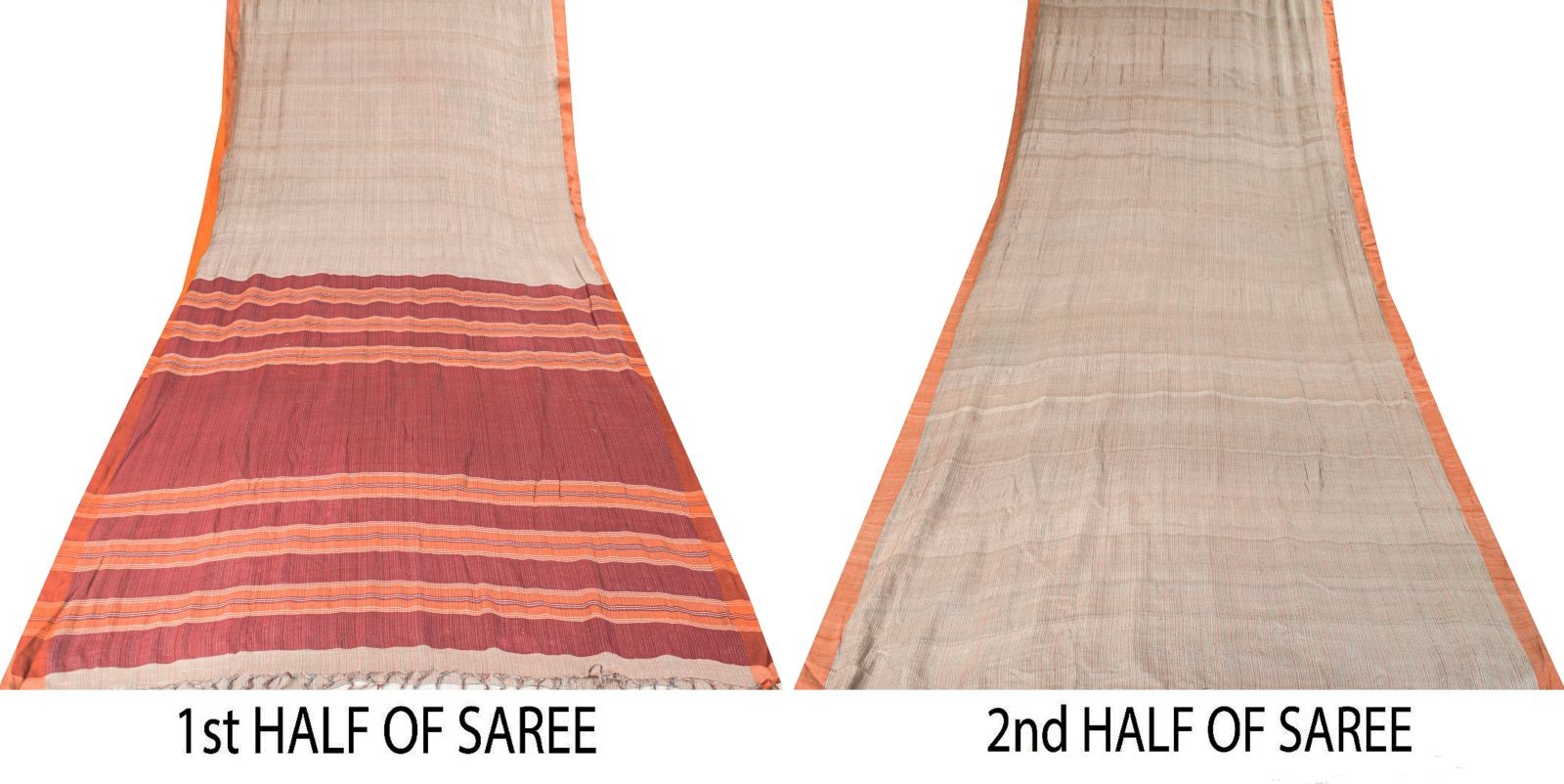 Sanskriti Vintage Gray 100% Pure Woolen Woven Saree 6Yd Soft Craft Fabric Sari