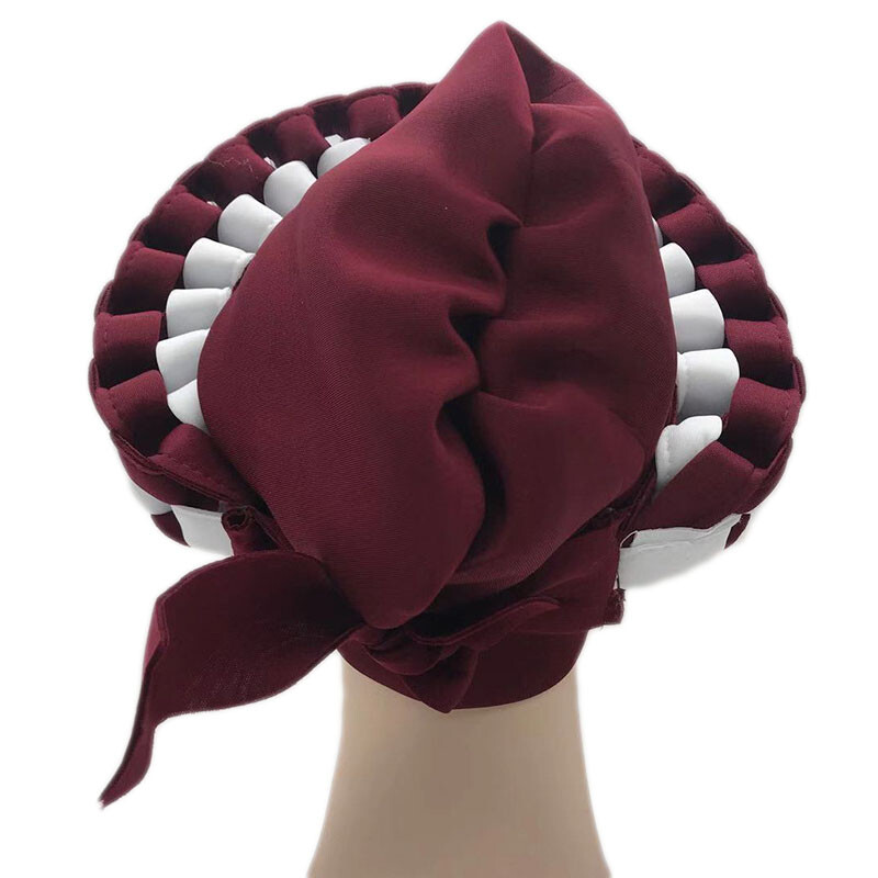 Aso Oke Auto Gele Headtie Muslim Women Hijab African Turban Bonnet Cap Head Wrap