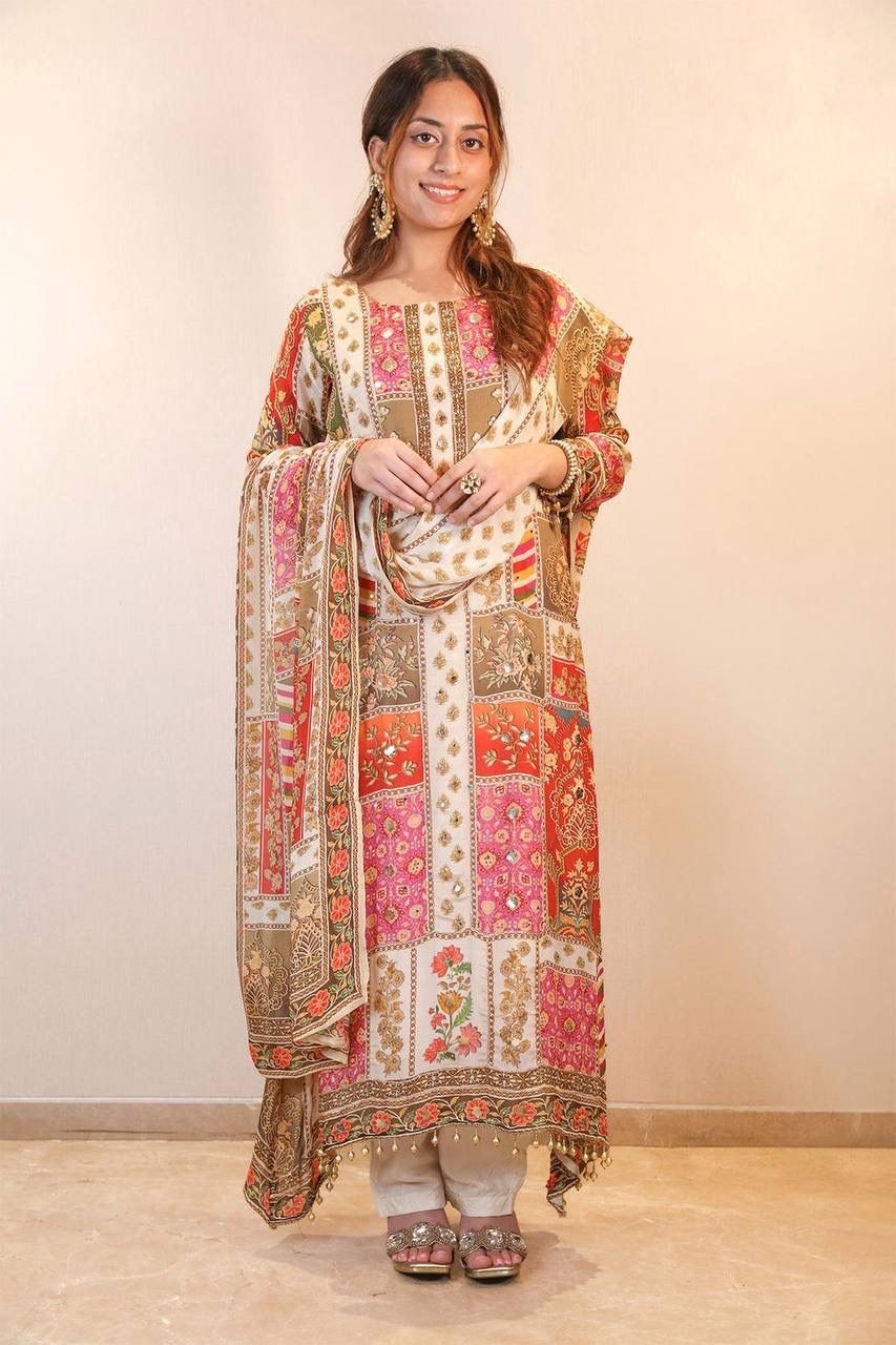 Indian Designer Beautiful Kurti Pant Set Bollywood Wear Salwar Kameez Suit Set