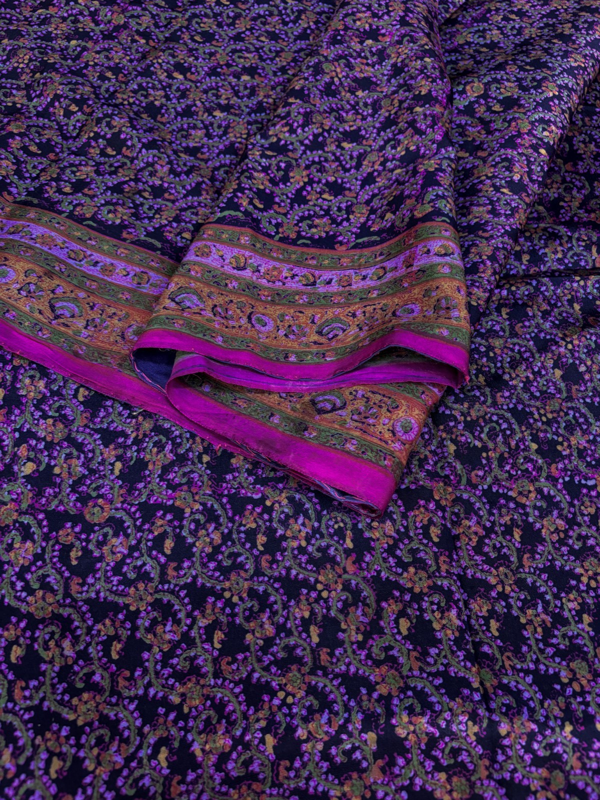 Vintage Chiffon Silk Saree, Lightweight Fabric for DIY & Sewing CS1182