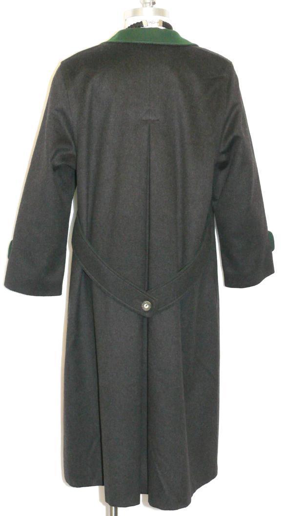 BLACK WOOL Women German Over Coat WINTER Long WARM Dress Trench Jacket 12 M B43″