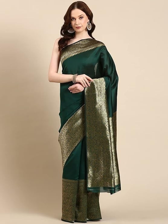 Woven Kanjivaram Soft Lichi Silk Embellished Banarasi Saree With Blouse Piece