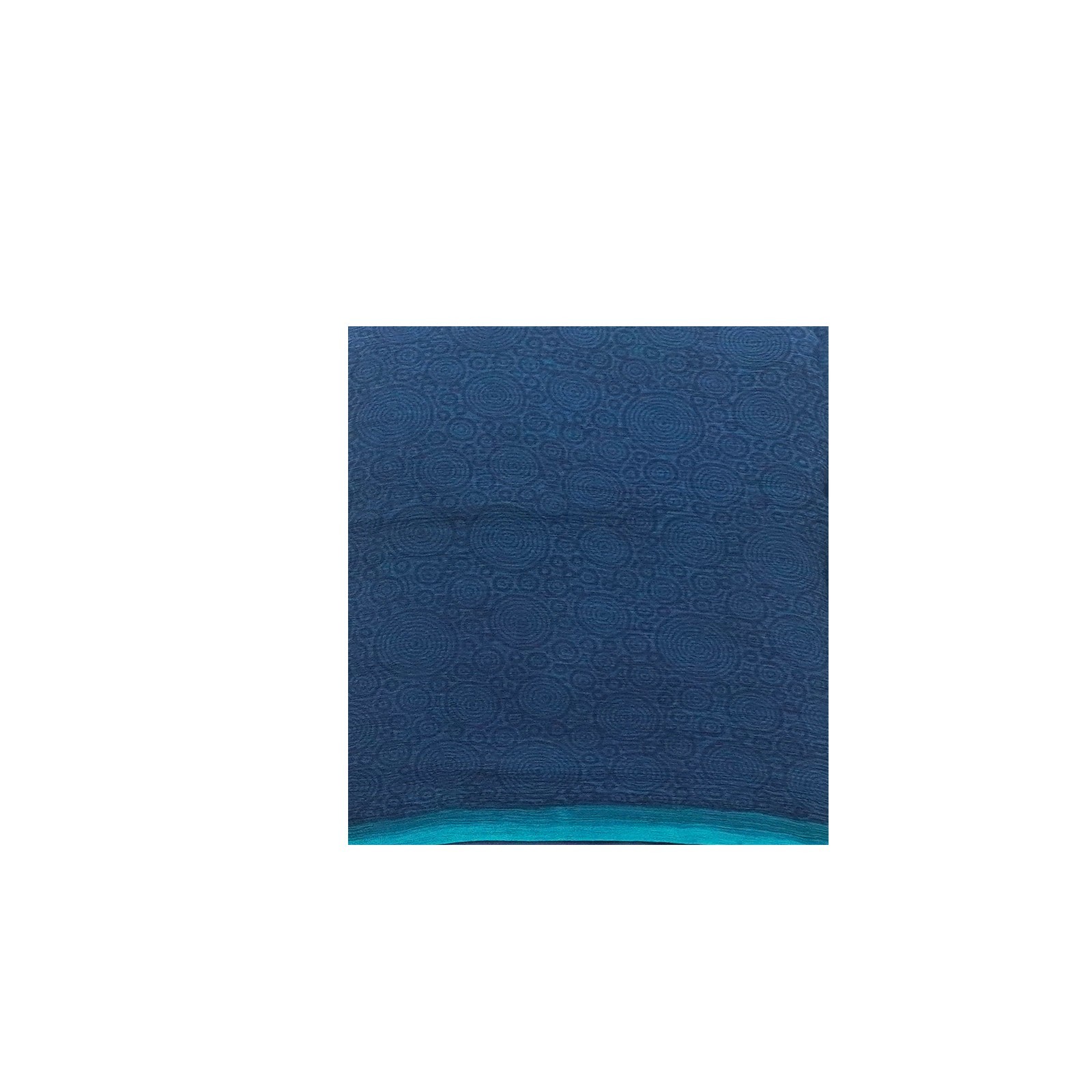 Namaste Vintage Blue Sarees 100% Pure Silk Chiffon Printed Sari 5YD Craft Fabric
