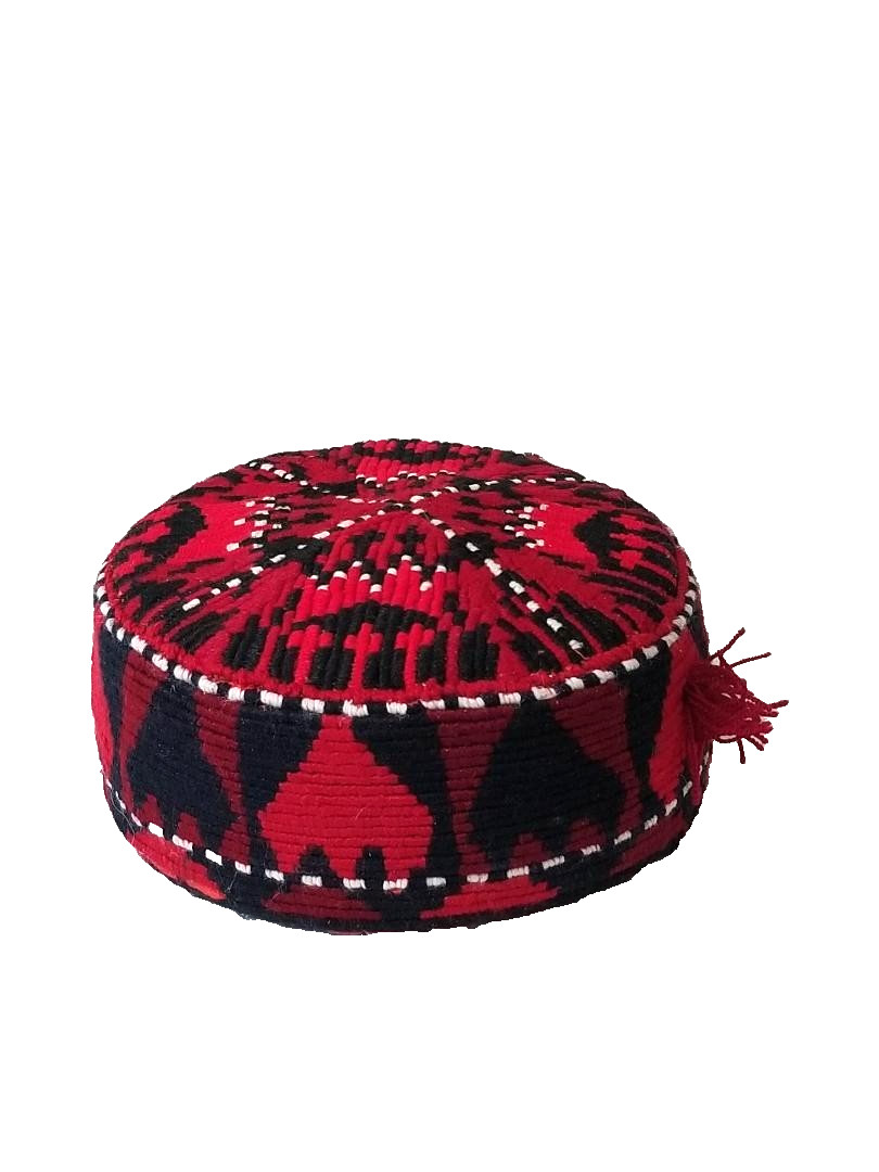 TRIBAL HAND STITCHED & EMBROIDERED AFGHAN HAT FROM MAZAR -I-SHARIF- 21″
