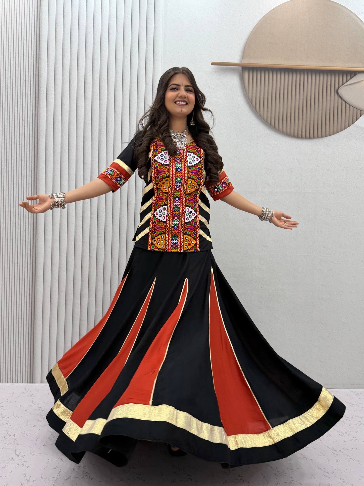 Navratri Pure Cotton Kediyu Lehenga Set Garba Dandiya Festival Wear