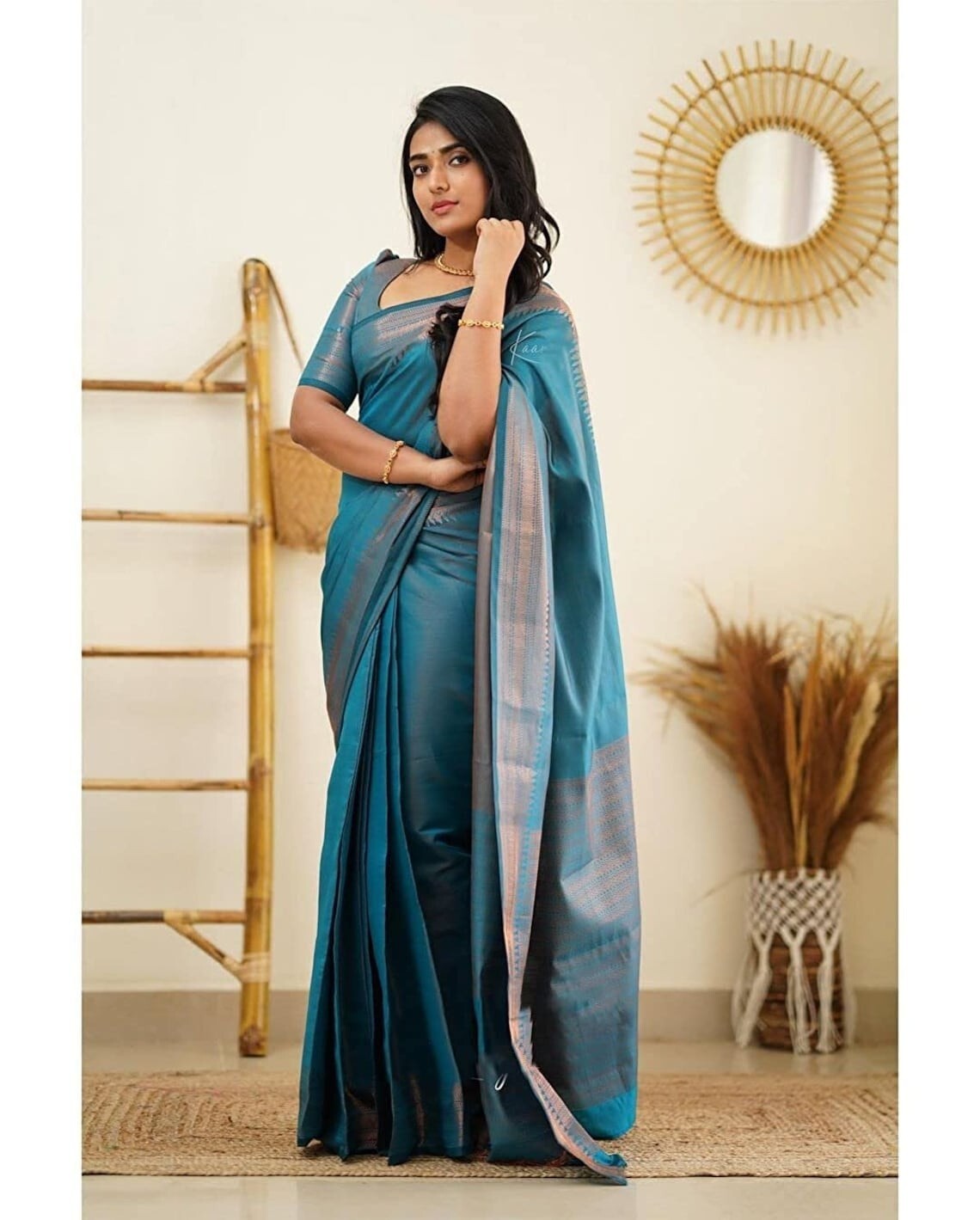 Women’s Kanjivaram Soft Silk Saree With Blouse Piece