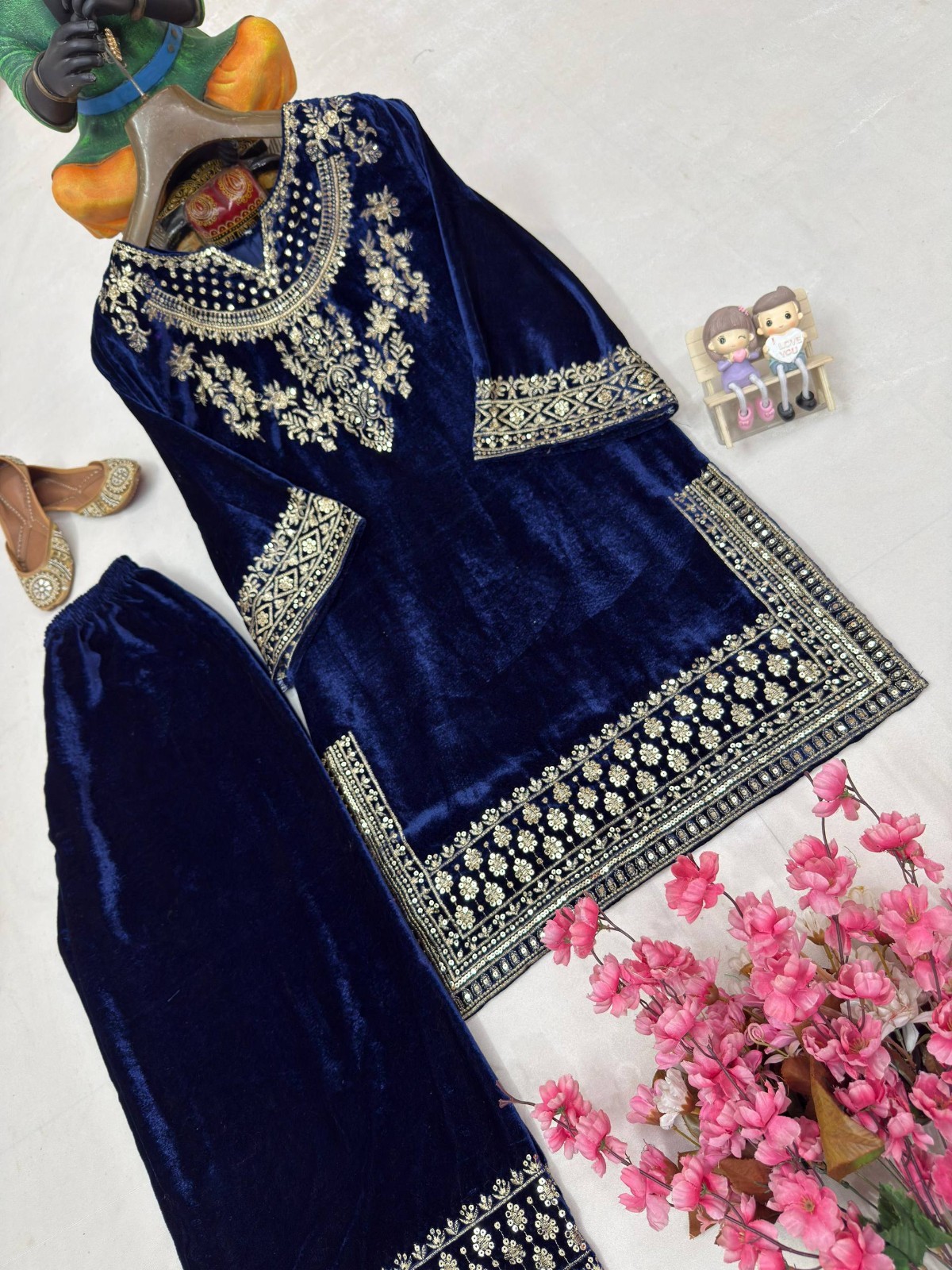 Velvet Suits Pakistani Salwar Kameez Ready To Wear Dress Party Bollywood Wedding
