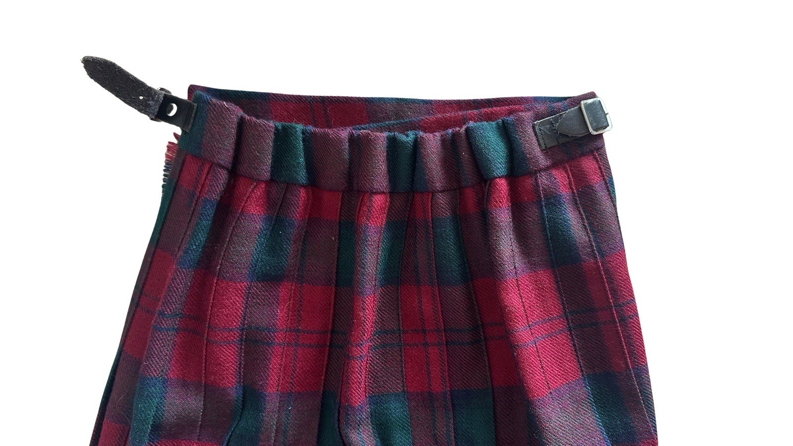 James Pringle Weavers of Turpinness Pure New Wool Tartan Kilt Size 12 Red