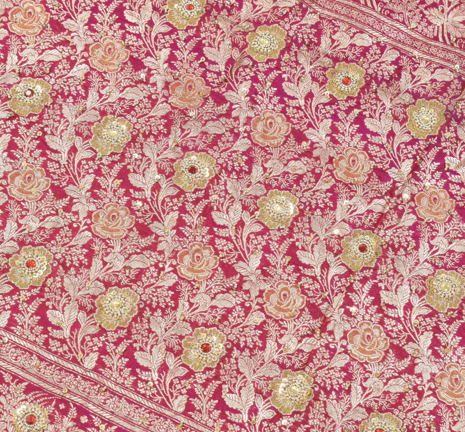 Sushila Vintage Purple Pure Silk Saree Hand Work & Banarasi Brocade HEAVY Sari