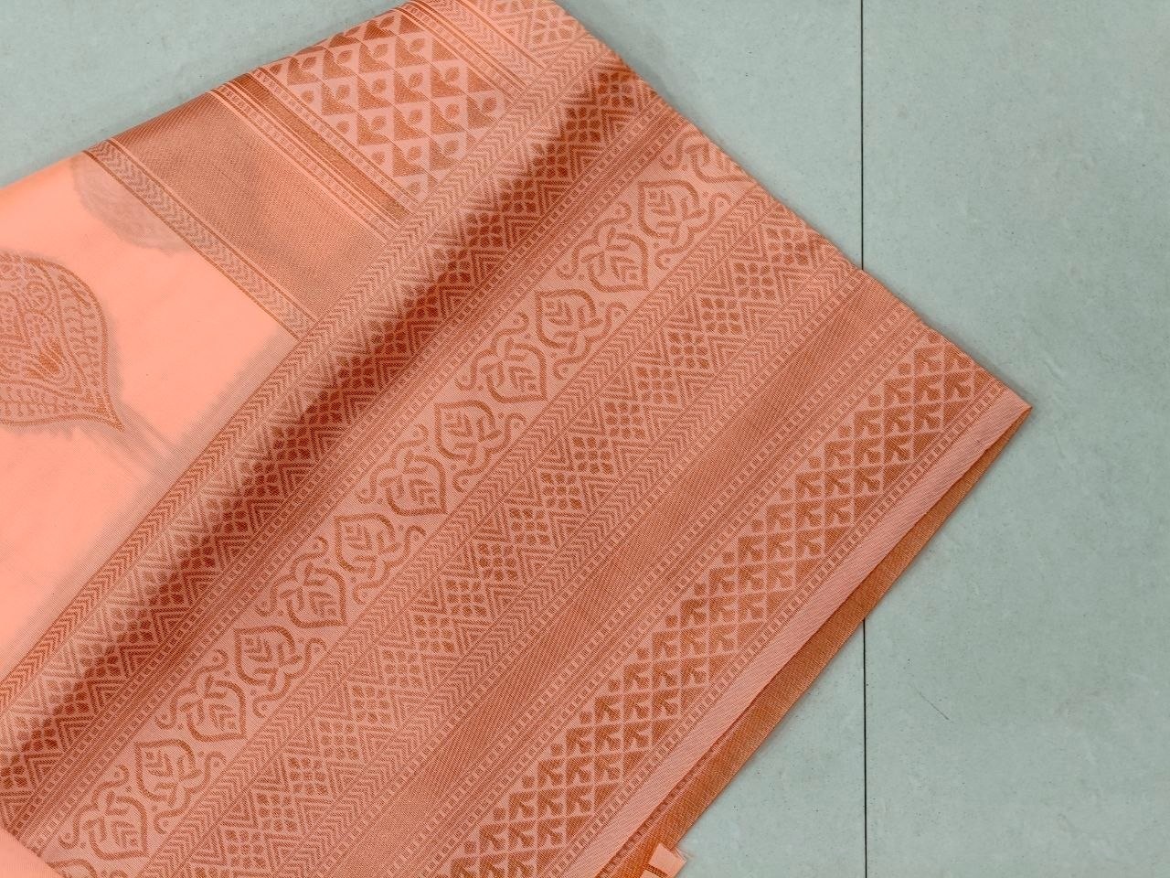 Lichi Silk Saree Jacquard Woven Grand Pallu Traditional Indian Ethnic Sari