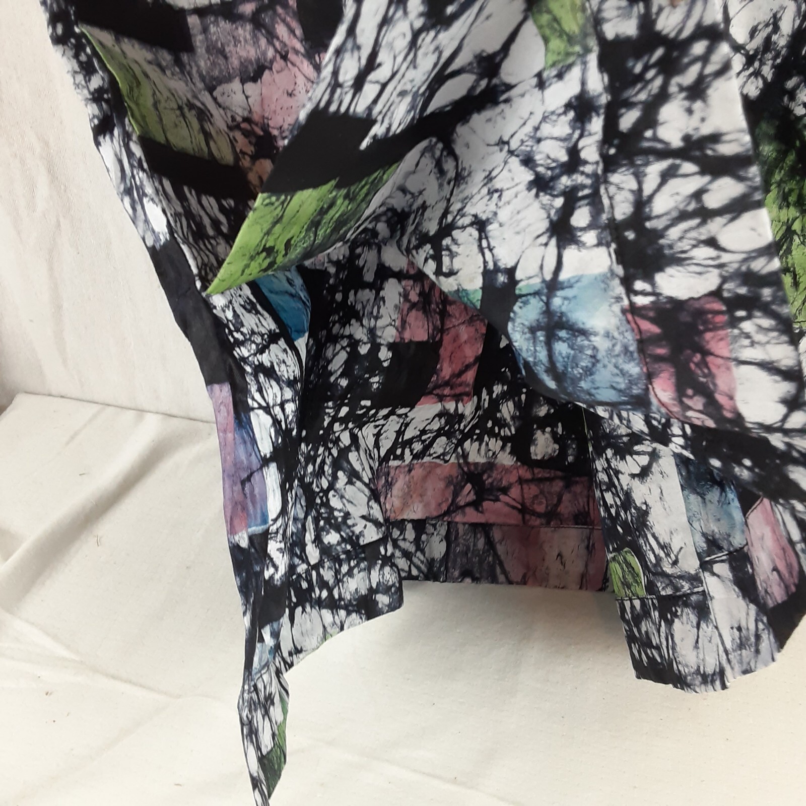 Mazino Made in Nigeria Short Sleeved Isiagu Top Multi Colored Pink Black Green
