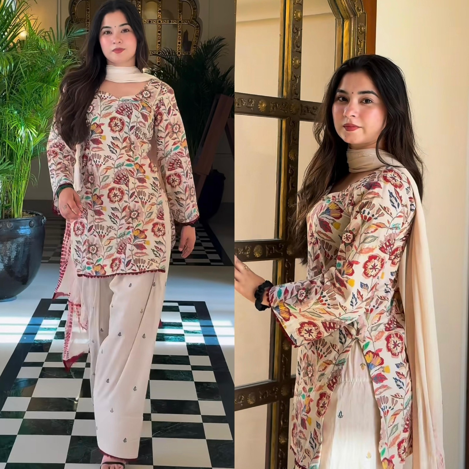 3 PIECE PAKISTANI DESIGNER FARSHI SHALWAR SUIT WEDDING PARTY WEAR WOMEN EID