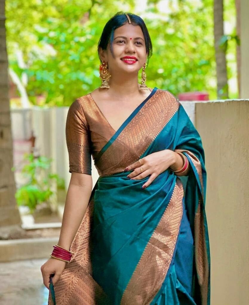 TRADITIONAL PARTY WEAR SOFT SILK INDIAN WEDDING WEAR KANJEEVARAM SAREE SARI
