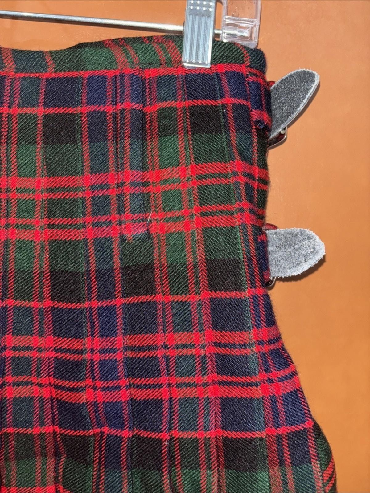 Claymore Highland Apparel Wool Blend Kilt SZ 30 Red Black Plaid Tartan
