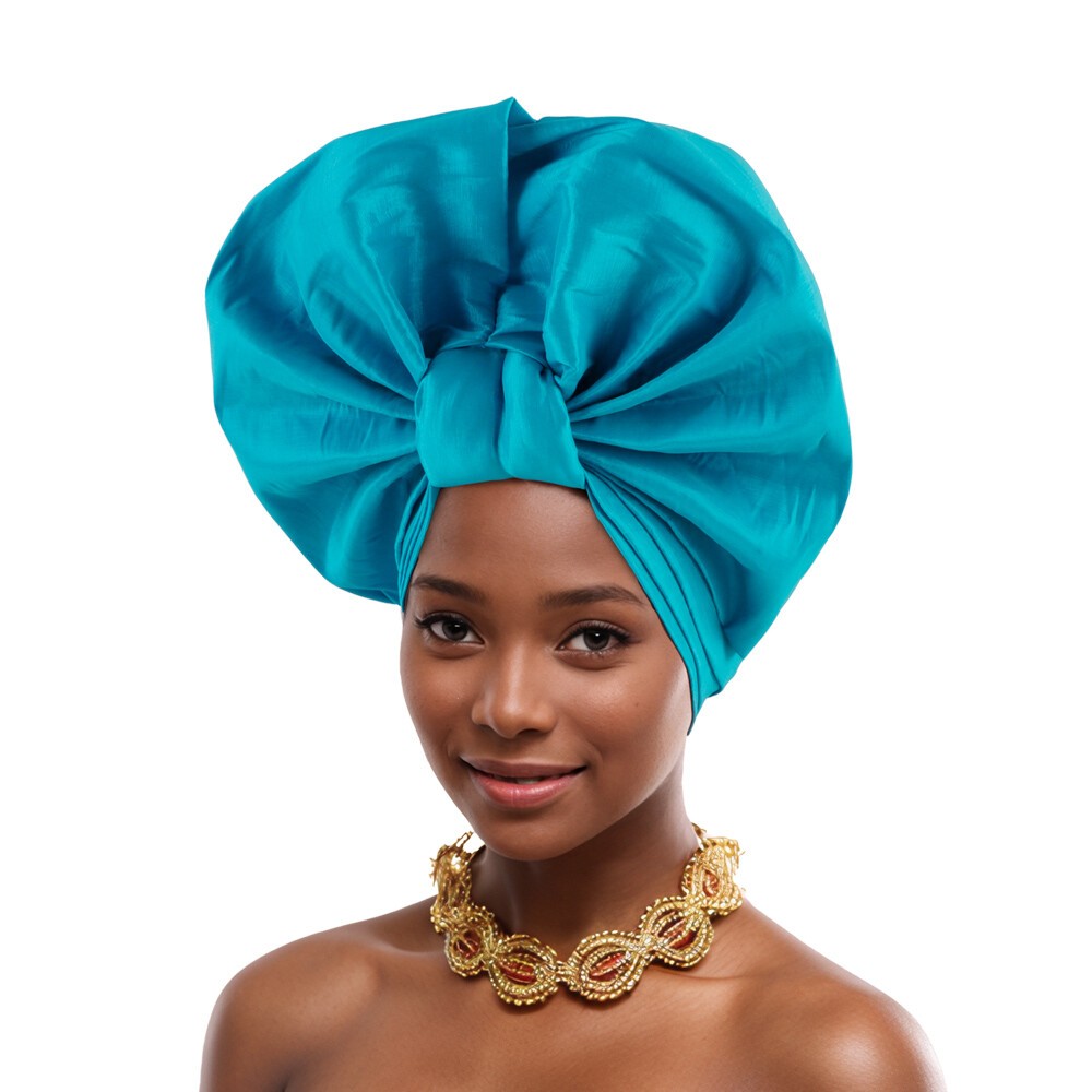 African Women Hijab Headtie Nigerian Auto Gele Wedding Party Hat Turban Aso Oke