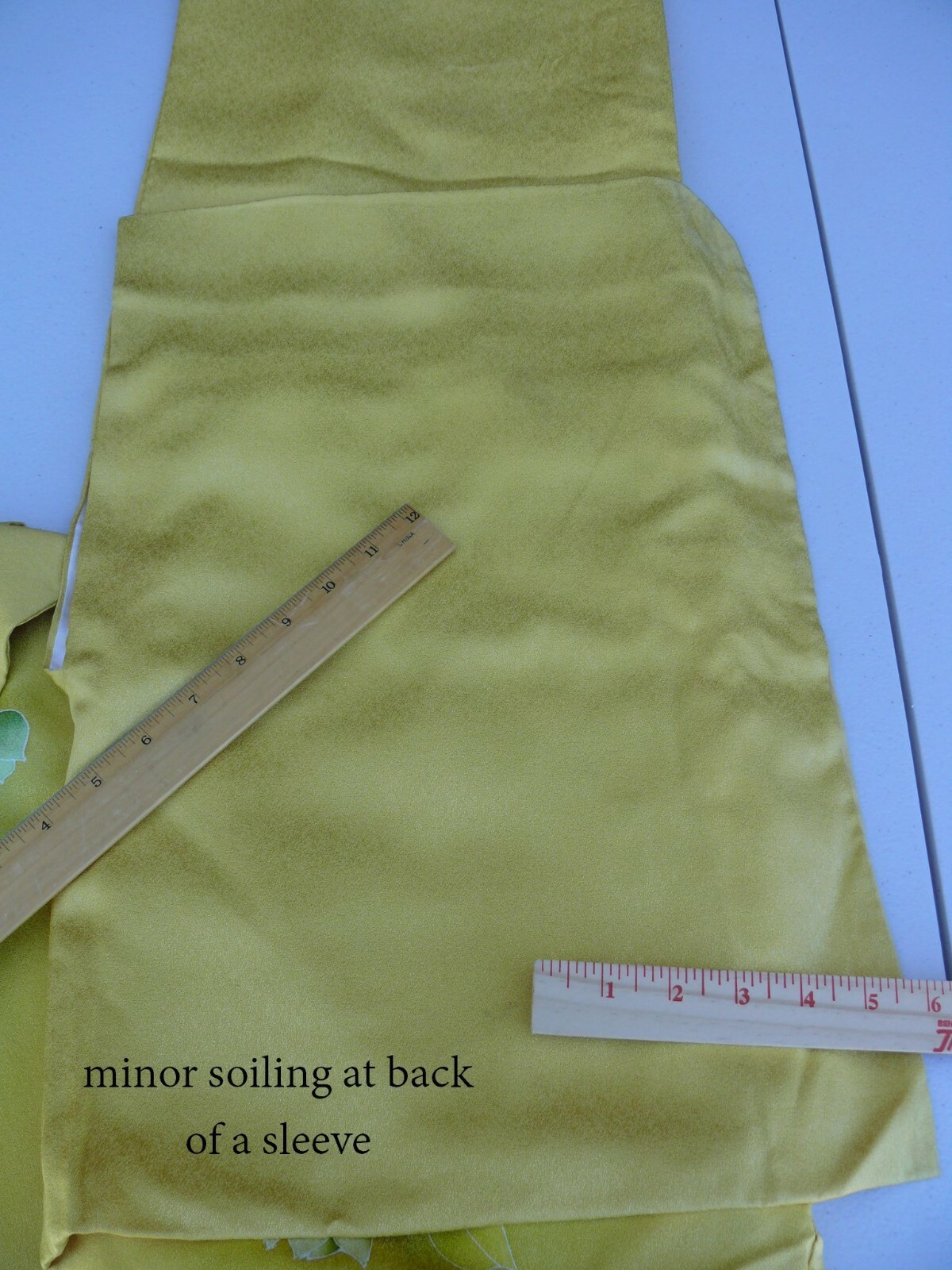 100% SILK WEDDING TSUKESAGE KIMONO:PURE GOLD! Embroidered Yellow Camellia@G33a