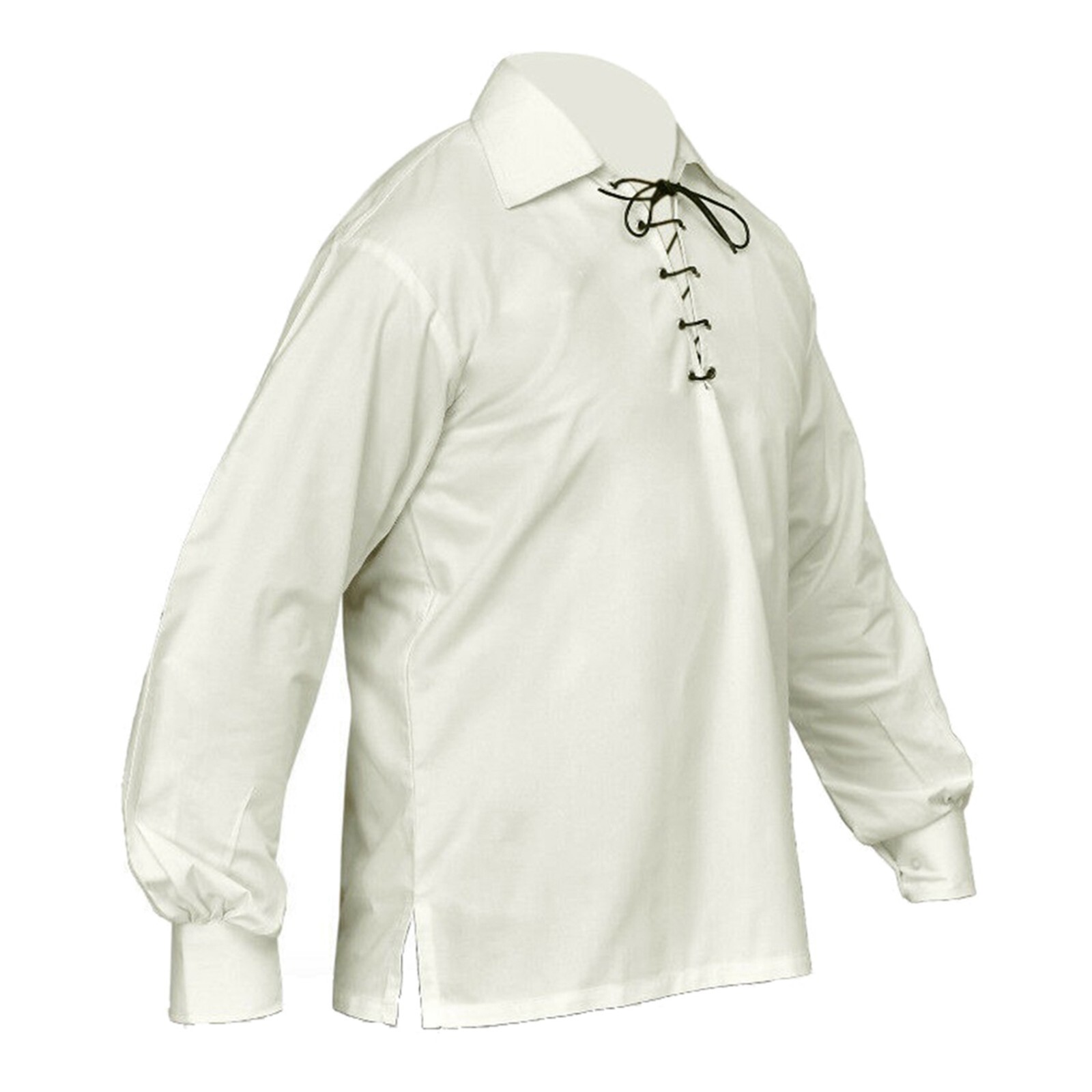 Scottish Jacobite Ghillie Shirt Cream Traditional Highlanders Shirt Kilt Wear