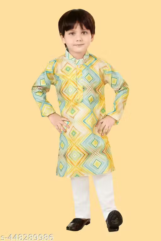 BOYS ETHNIC KURTA & PYJAMA SET Ready To Wear kurta set Without Dupatta
