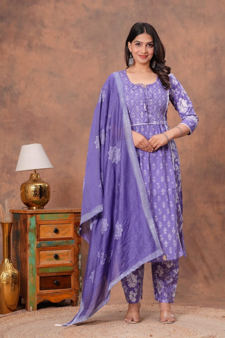 Fully Stitched Palazzo Kurta Dupatta Sets 3 Piece Combo Women Wear Salwar Kameez