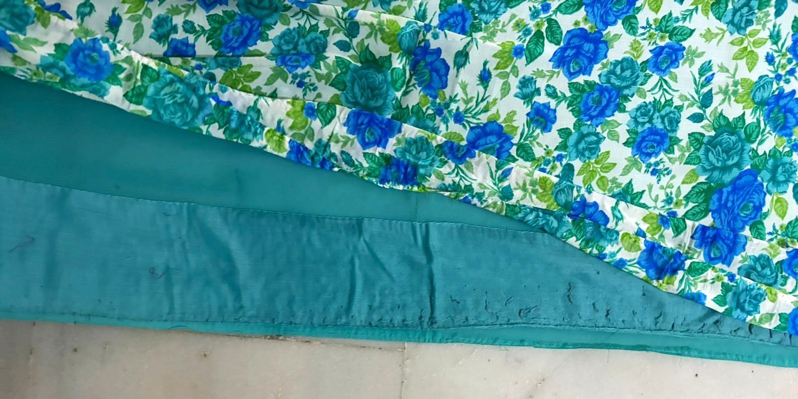 Blue Saree Indian Vintage Paisley Patches Sewing Dress Women Wrap Used 5YD Sari