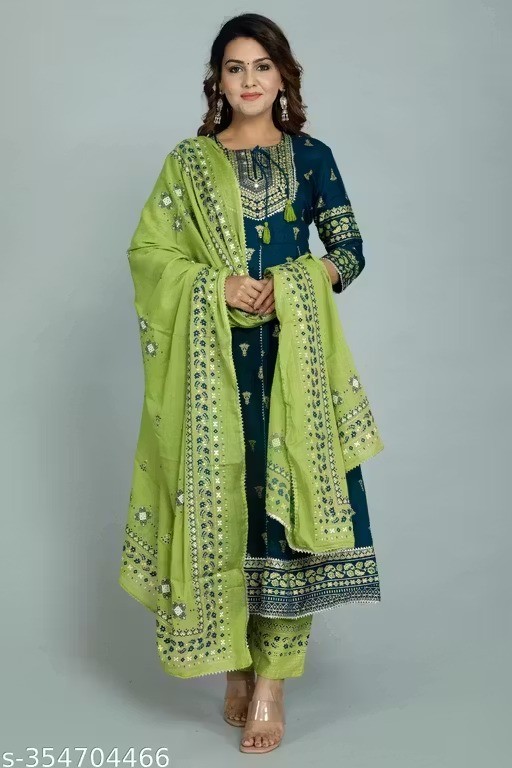 Readymad Rayo Kurta/kurti and Pant Set for Women’s Party Festive Outfit Gift